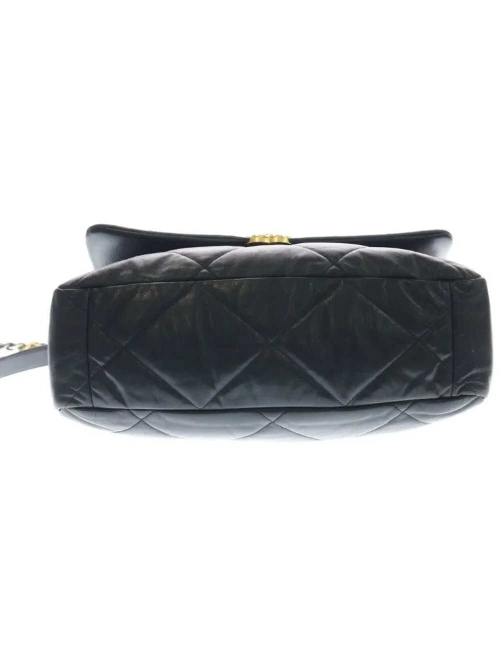 Chanel 19 Maxi Shiny Lambskin Shoulder Bag Black